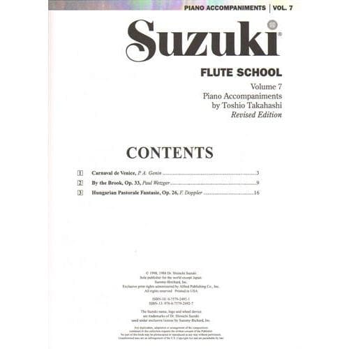 Suzuki Flute School Piano Accompaniment, Volume 7