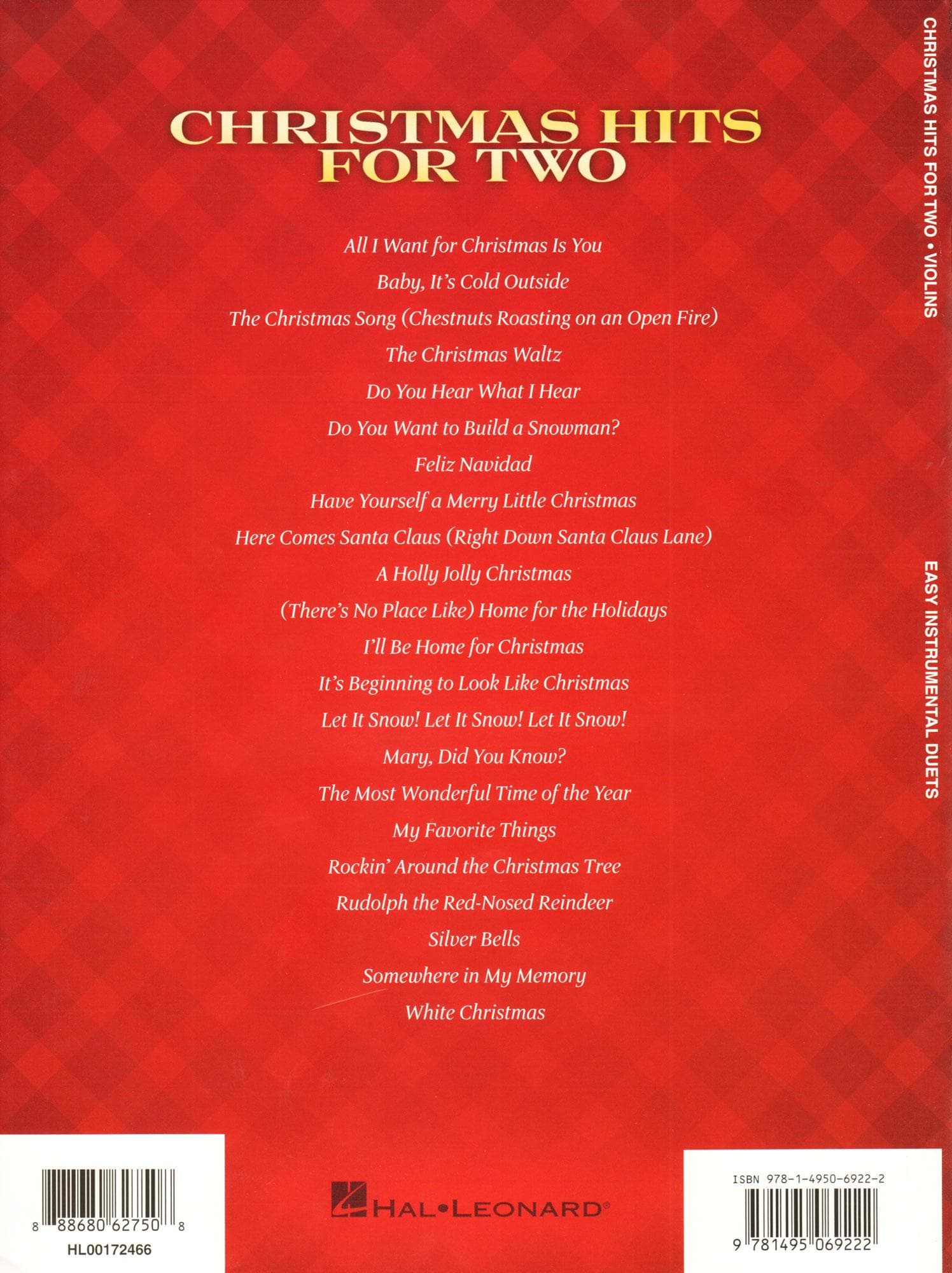 Christmas Hits for Two - 22 Easy Instrumental Duets for Two Violins - Hal Leonard