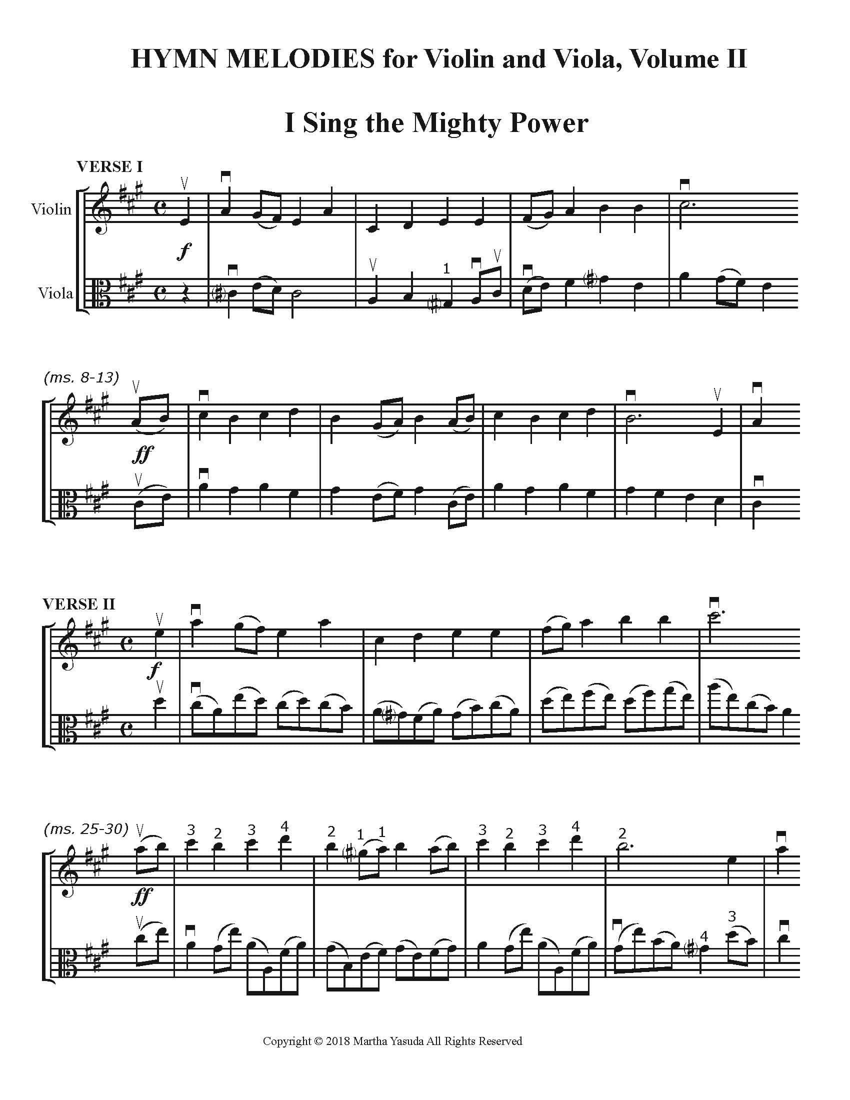 Yasuda Hymn Melodies Violin & Viola Vol 2 Digital