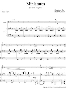 O'Connor, Mark - Miniatures for Violin and Piano - Piano Score - Digital Download