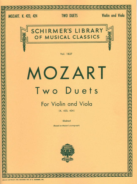 Mozart Violin Sheet Music: K. 423, K. 424 Duets by Doktor
