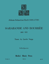 Bach, JS - Sarabande and Bourree BWV 1002 for Four Cellos - Score and Parts - Arranged by Varga - MusiCelli Publication