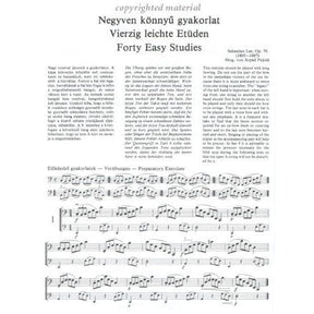 Lee, Sebastian - 40 Easy Studies for Violoncello, Op 70 - Cello solo - edited by Árpád Pejtsik - Editio Musica Budapest