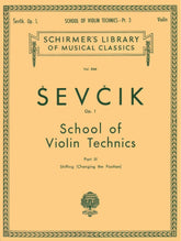 Sevcik, Otakar - School of Violin Technics, Op 1 Book 3 Published by G Schirmer