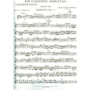 Telemann, Georg Philipp - Six Canonic Sonatas TWV 40:118-123 For Two Violins Published by International Music Company