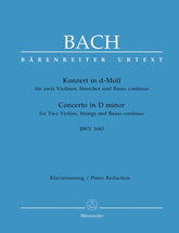 Bach, JS - Double Concerto in d minor, BWV 1043 - Two Violins and Piano - edited by Kilian - Bärenreiter Verlag URTEXT