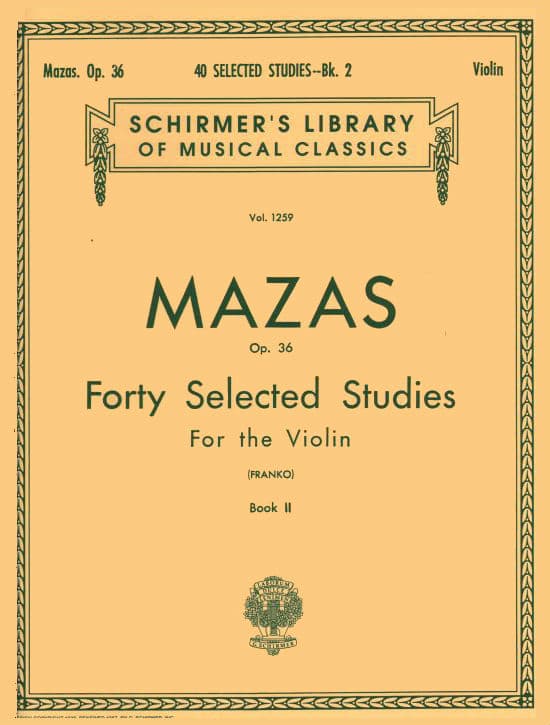 Mazas, JF - 40 Selected Studies, Op 36 Book 2 - Violin - edited by Franko - Schirmer