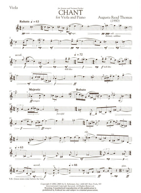 Thomas-Chant for Viola & Piano/Schirmer