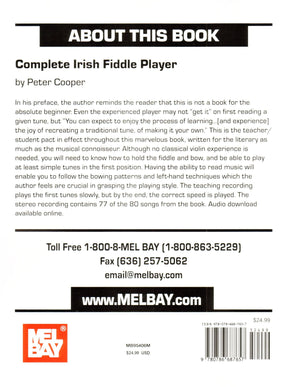 Cooper, Peter - The Complete Irish Fiddle Player - Book with Online Audio - Mel Bay Publication