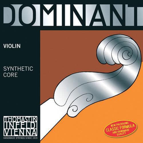 Thomastik Infeld Dominant Violin String Set with Wound E String Ball End - 1/2 Size - Medium Gauge