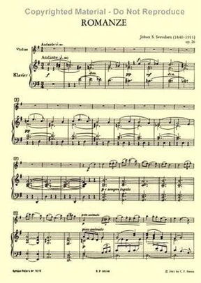 Svendsen, Johan - Romance Op 26 - Violin and Piano - Peters