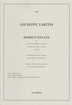 Tartini, Giuseppe - 12 Sonatas - for Violin and Piano - Volume II (Sonatas 7-12) - Zanibon