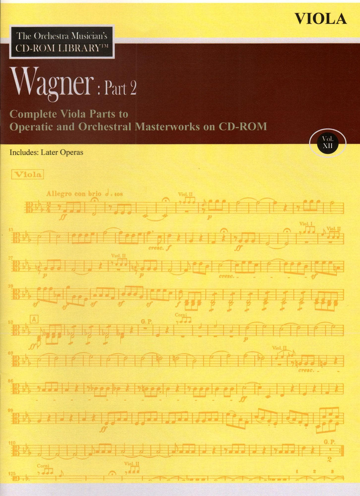 The Orchestra Musician's CD-ROM Library - Volume 12: Wagner, Part 2 - Viola - CD Sheet Music, LLC