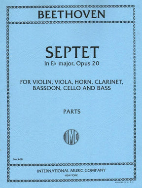 Beethoven, Ludwig - Septet in E-flat Major Op 20 for Clarinet, Bassoon, Horn, Violin, Viola, Cello and Double Bass - International Edition