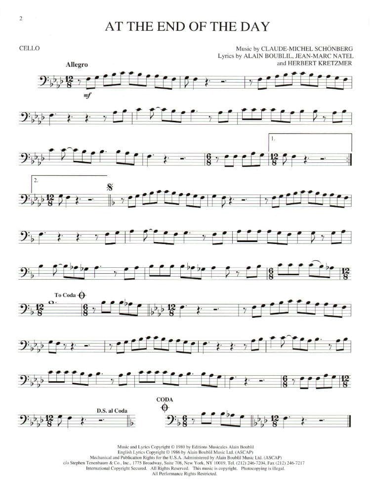 Boublil/Schönberg - Selections from "Les Misérables" - Cello - arranged by Cameron Mackintosh - Hal Leonard Edition