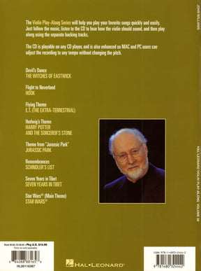 Violin Play-Along, Vol 38: John Williams - Book/CD - Hal Leonard