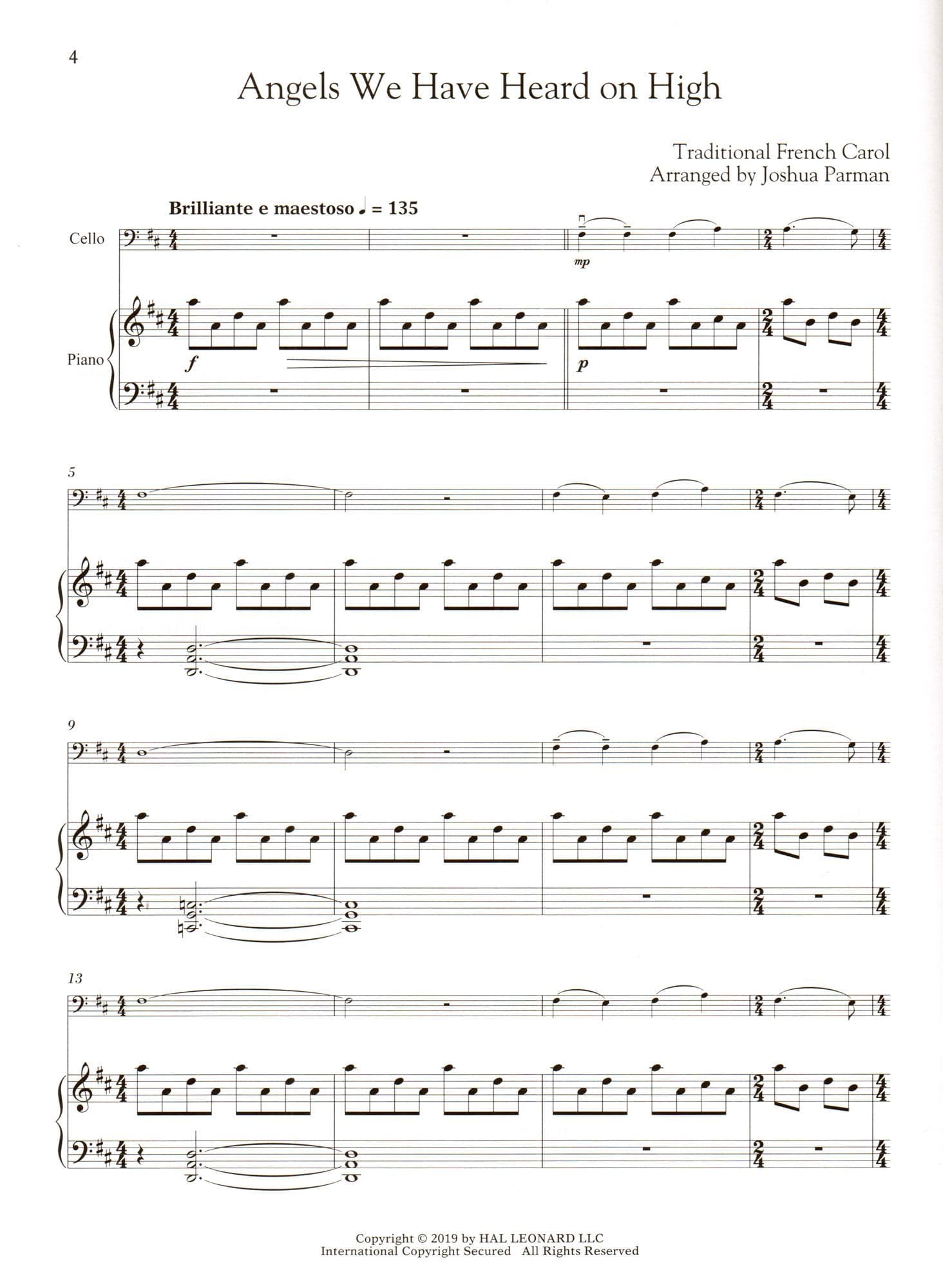 Favorite Christmas Carols - Cello and Piano - Book/Online Audio - Hal Leonard Edition