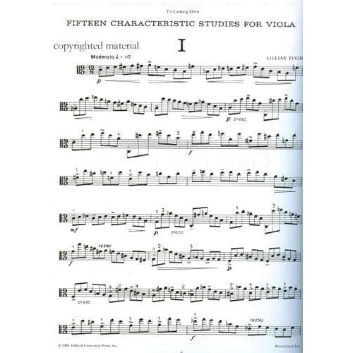 Fuchs, Lillian - 15 Characteristic Studies - Viola solo - Oxford University Press