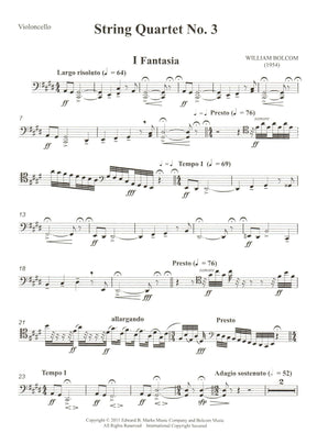 Bolcom, William - String Quartet No. 3 - Score and Parts - Edward B. Marks Music Company
