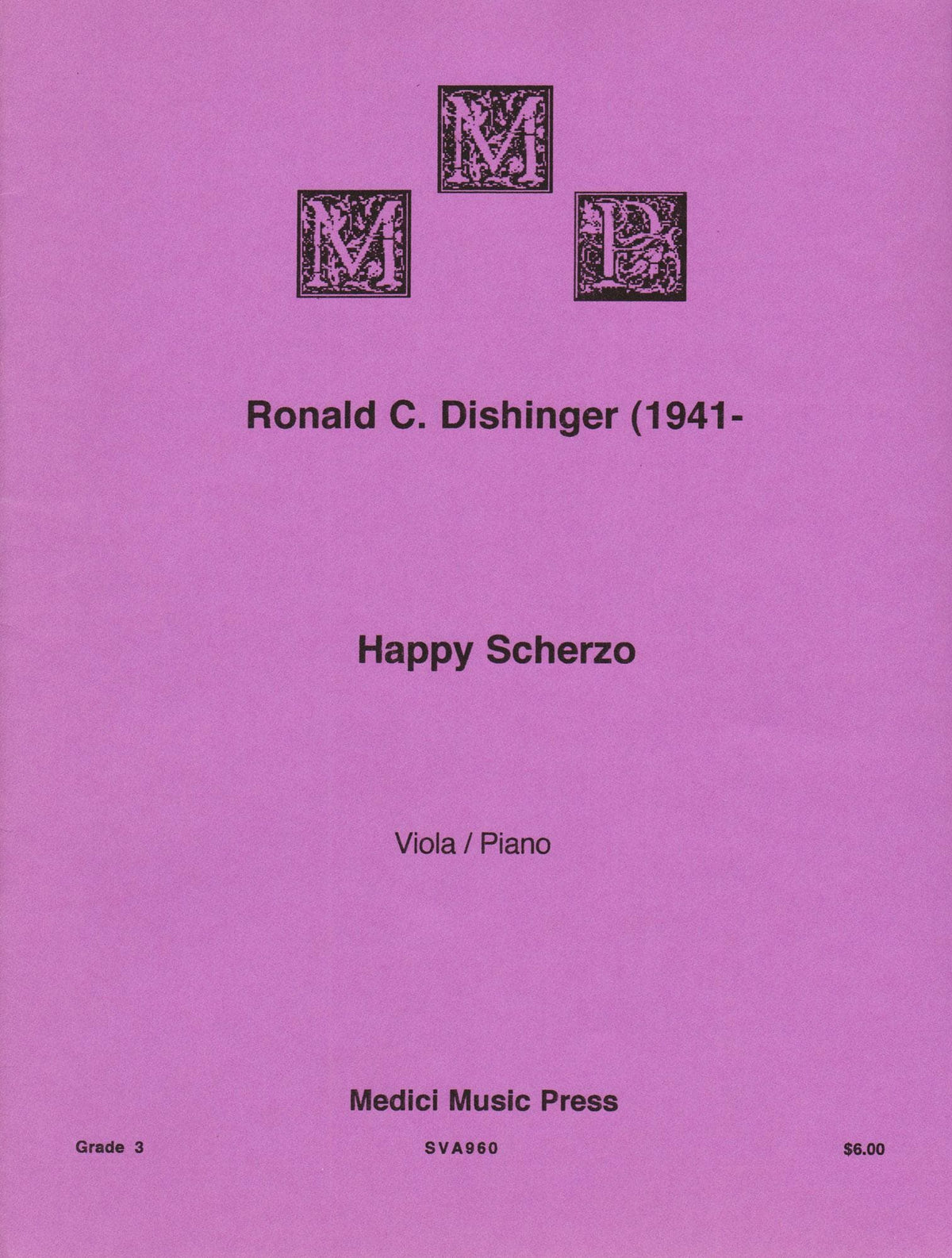 Dishinger, Ronald - Happy Scherzo - for Viola and Piano - Medici Music Press