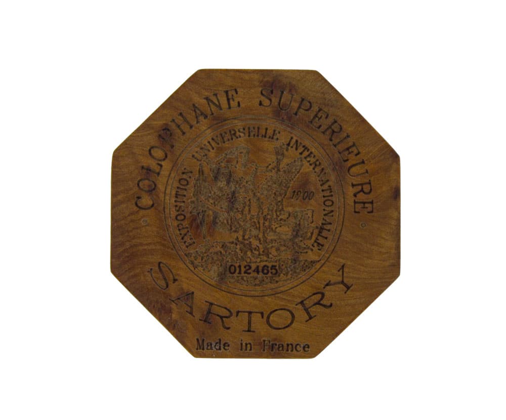 French Rosin in Octagonal Wood Case marked Sartory