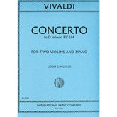 Vivaldi, Antonio - Concerto In d minor, Op 27, No 5, RV 514 For Two Violins and Piano Edited by Josef Gingold Published by International Music Company