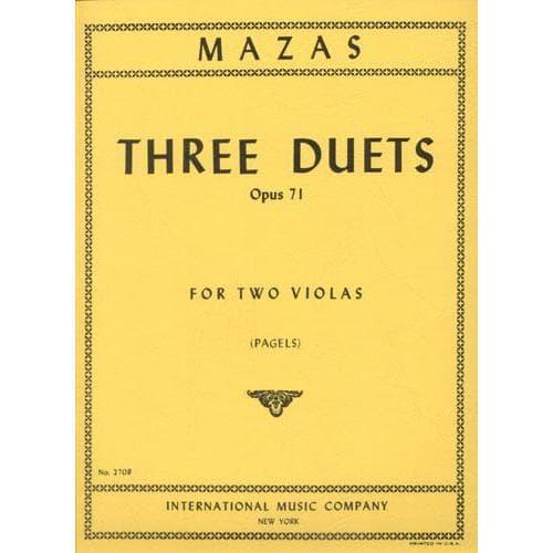 Mazas, Jacques Féréol - Three Duets, Op 71 - Two Violas - edited by Louis Pagels - International Music Co