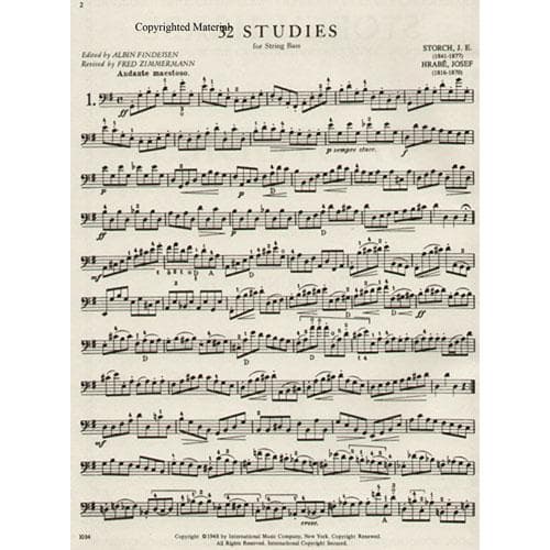 Storch / Hrabe - 57 Studies Volume 1 For Bass Published by International Music Company