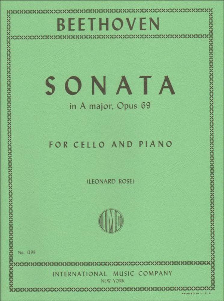 Beethoven, Ludwig - Sonata No 3 in A Major Op 69 for Cello and Piano - Arranged by Rose - International Edition