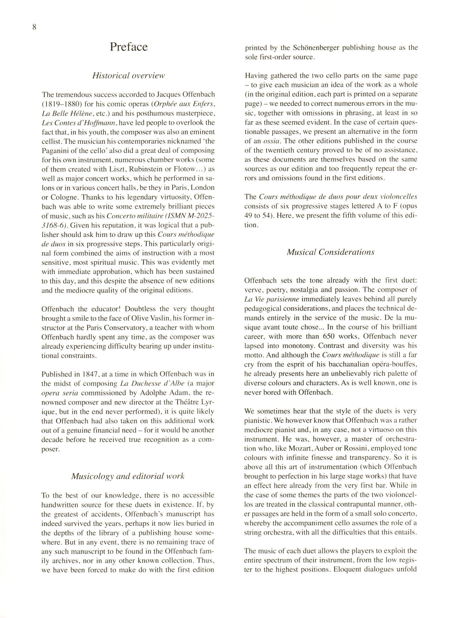 Offenbach, Jacques - Cours methodique de duos pour deux violoncelles, Vol. 5 - for Two Cellos, or Cello and CD - Edition Keck - Boosey & Hawkes