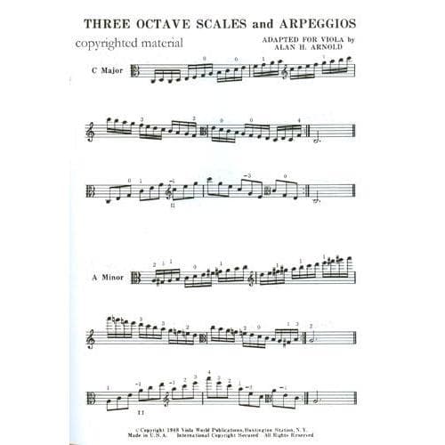 Arnold, Alan - Three Octave Scales & Arpeggios for Viola - Viola World Publication