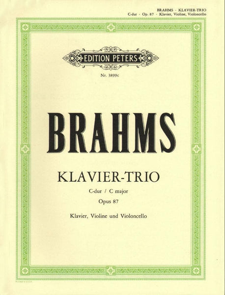 Brahms Piano Trio Op. 87 Sheet Music