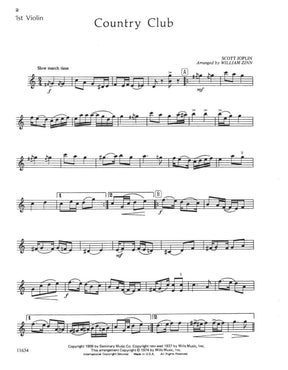 Joplin, Scott - Ragtime Favorites for Strings - Violin 1 part - arranged by William Zinn - Belwin-Mills Publishing