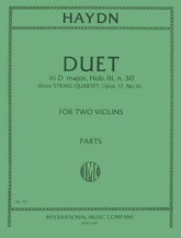 Haydn, Franz Joseph - Duet in D Major, Op 102, Hob III:30 - Two Violins - International Edition