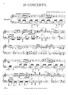 Wieniawski, Henryk - Violin Concerto No 2 in D Minor, Op 22 - for Violin and Piano -  edited by Pollitzer - Carl Fischer