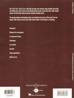 Piazzolla Tangos - Violin Play-Along Vol. 46 - 8 Favorites - for Violin and Audio Accompaniment - Hal Leonard