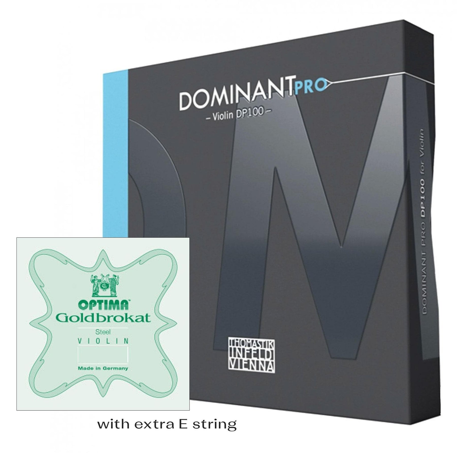 Dominant Pro Custom Violin Set with extra Goldbrokat E string Loop end