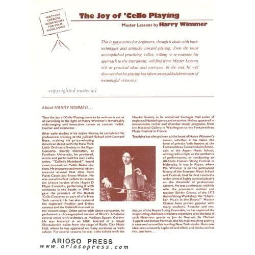 Wimmer The Joy of Cello Playing - Master Lesson 1. Published by Arioso Press.