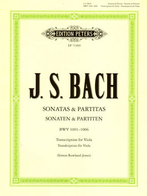 Bach, JS - 6 Sonatas and Partitas, BWV 1001-1006 - Solo Viola - edited by Simon Rowland-Jones - Edition Peters