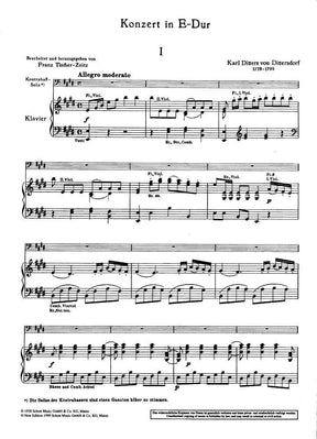 Dittersdorf, Carl Ditters von - Concerto In E Major, K 172 - Double Bass and Piano - edited by Franz Tischer-Zeitz - Schott Edition