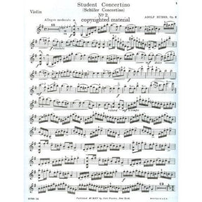 Huber, Adolf - Student Concertino in G Major, Op 6, No 2 - Violin and Piano - Carl Fischer Edition