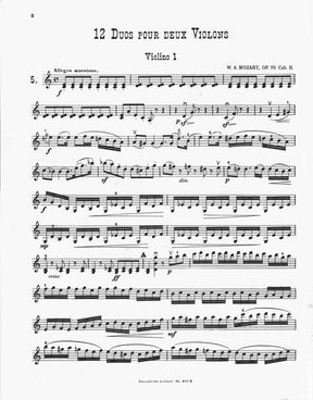 Mozart, WA - 12 Duos, Op 70 (K 152): Volume 2 (Nos 5-8) - Two Violins - Litloff Edition (Peters)