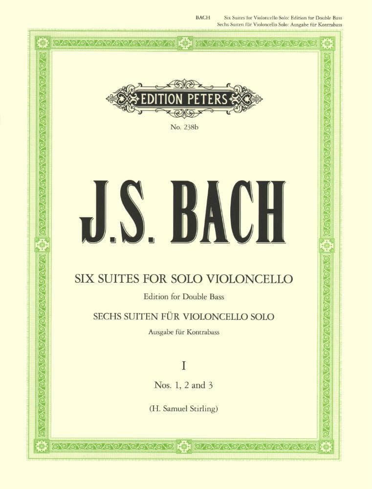 Bach, JS - Cello Suites 1-3 for Double Bass - Arranged by Sterling - Peters Edition