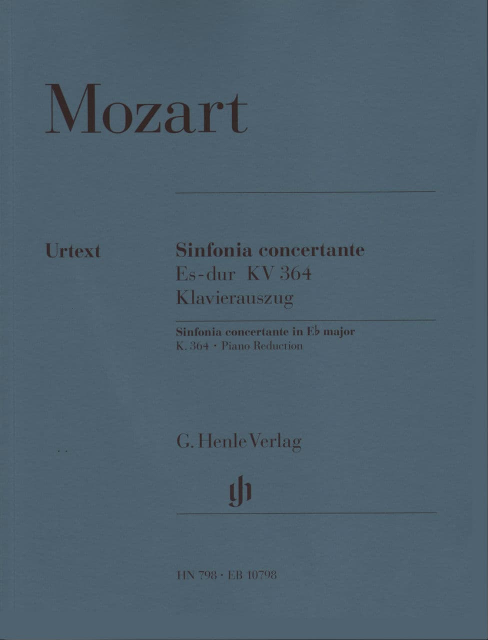 Mozart, WA - Sinfonia Concertante in E-flat Major, K 364 - Violin and Viola with Piano - edited by Wolf-Dieter Seiffert - G Henle Verlag URTEXT