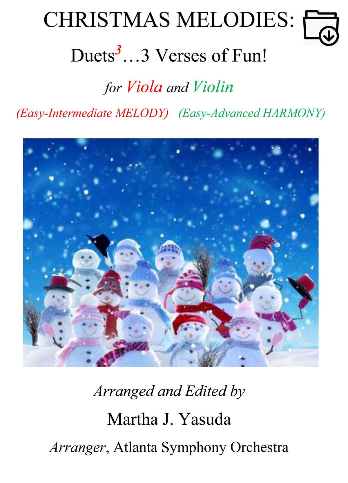 Yasuda, Martha - Christmas Melodies For Viola and Violin: Duets to the 3rd power - Digital Download