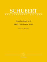 Schubert, Franz - Quintet in C Major, Op 163, D 956 - PARTS ONLY - Barenretier URTEXT