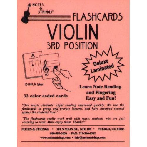 Laminated 3rd Position Violin Flash Cards - 32 Flashcard Set