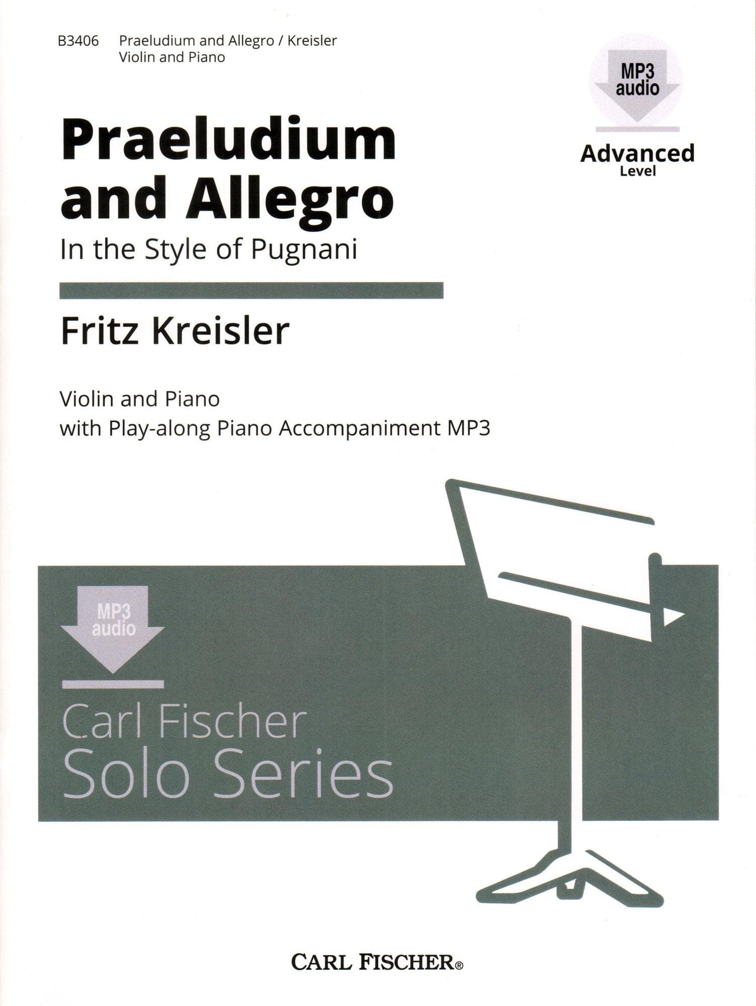 Kreisler, Fritz - Praeludium and Allegro - Violin and Piano - Book/Online Audio - Carl Fischer Edition