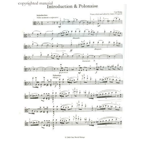 Bohm, Carl - Introduction and Polonaise from Arabesques No 12 for Viola and Piano - Arranged by Przygocki - One World Publication