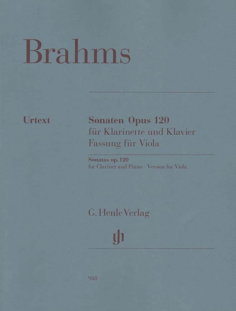 Brahms, Johannes - Sonatas Nos 1 and 2, Op 120 - for Viola and Piano - Henle Verlag URTEXT Edition